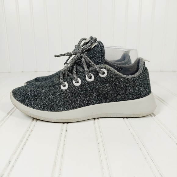 allbirds Shoes - Allbirds Women's Gray Wool Lace Up Runners Sporty Comfy Flat Sneakers B232